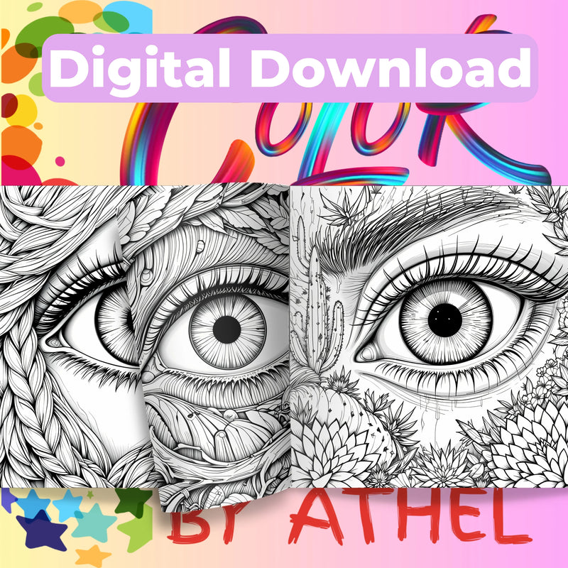 Fantasy Eyes Coloring Book Bundle - CraftNest - Digital Crafting and Art