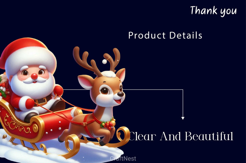 Cute Santa Christmas Reindeer Clipart Bundle - CraftNest - Digital Crafting and Art
