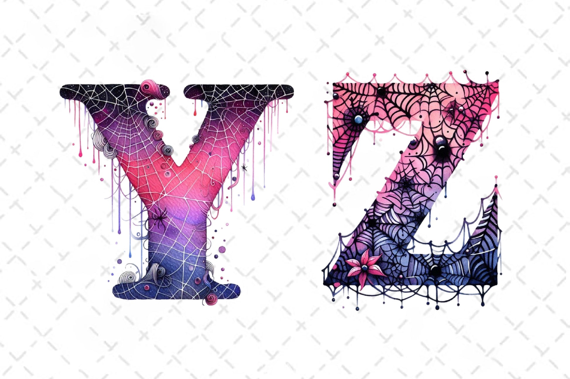 Spiderweb Doodle Letters Clipart Bundle - CraftNest - Digital Crafting and Art