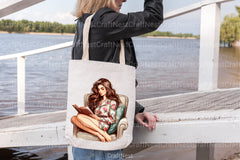 Christmas Winter Woman Reading on Sofa Clipart Bundle - CraftNest - Digital Crafting and Art