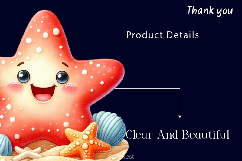 Smiling Starfish Beach Clipart Bundle 2 - CraftNest - Digital Crafting and Art