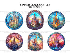 Stained Glass Castles Clipart - CraftNest