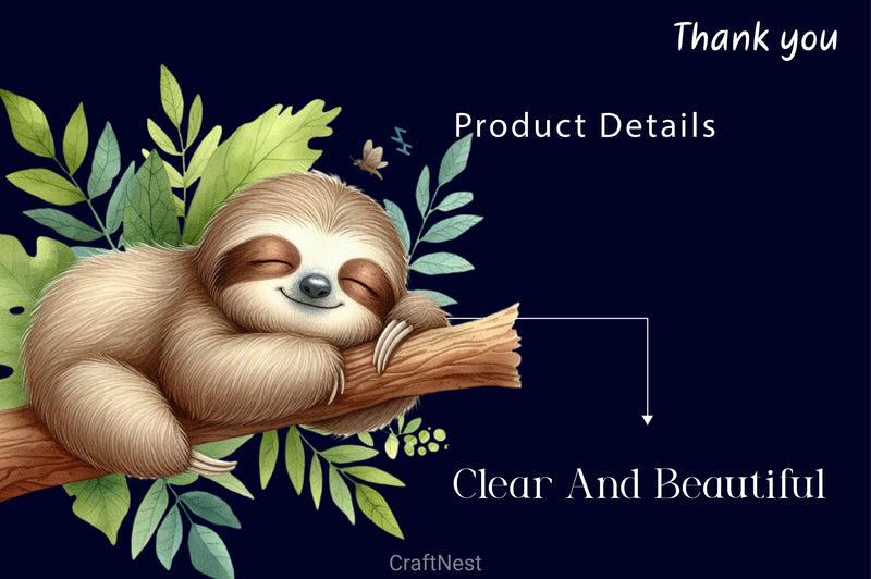 Sleepy Sloth Clipart Bundle 3 - CraftNest - Digital Crafting and Art