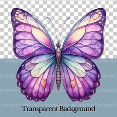 Purple Butterflies 2 Clipart Bundle - CraftNest - Digital Crafting and Art