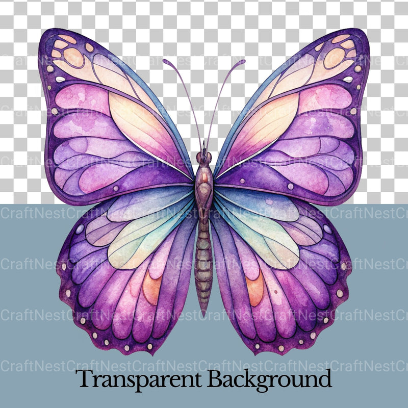 Purple Butterflies 2 Clipart Bundle - CraftNest - Digital Crafting and Art