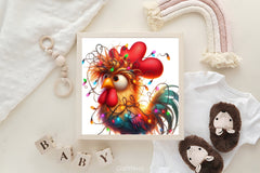 Christmas Rooster Clipart Bundle - CraftNest - Digital Crafting and Art