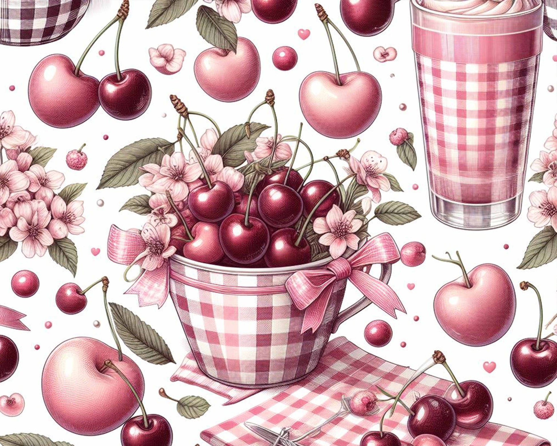 Cherry Seamless Digital Paper - CraftNest - Digital Crafting and Art