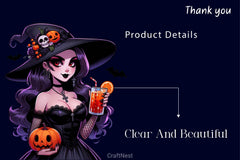 Vintage Pin Up Halloween Girl Clipart Bundle ,11 - CraftNest - Digital Crafting and Art