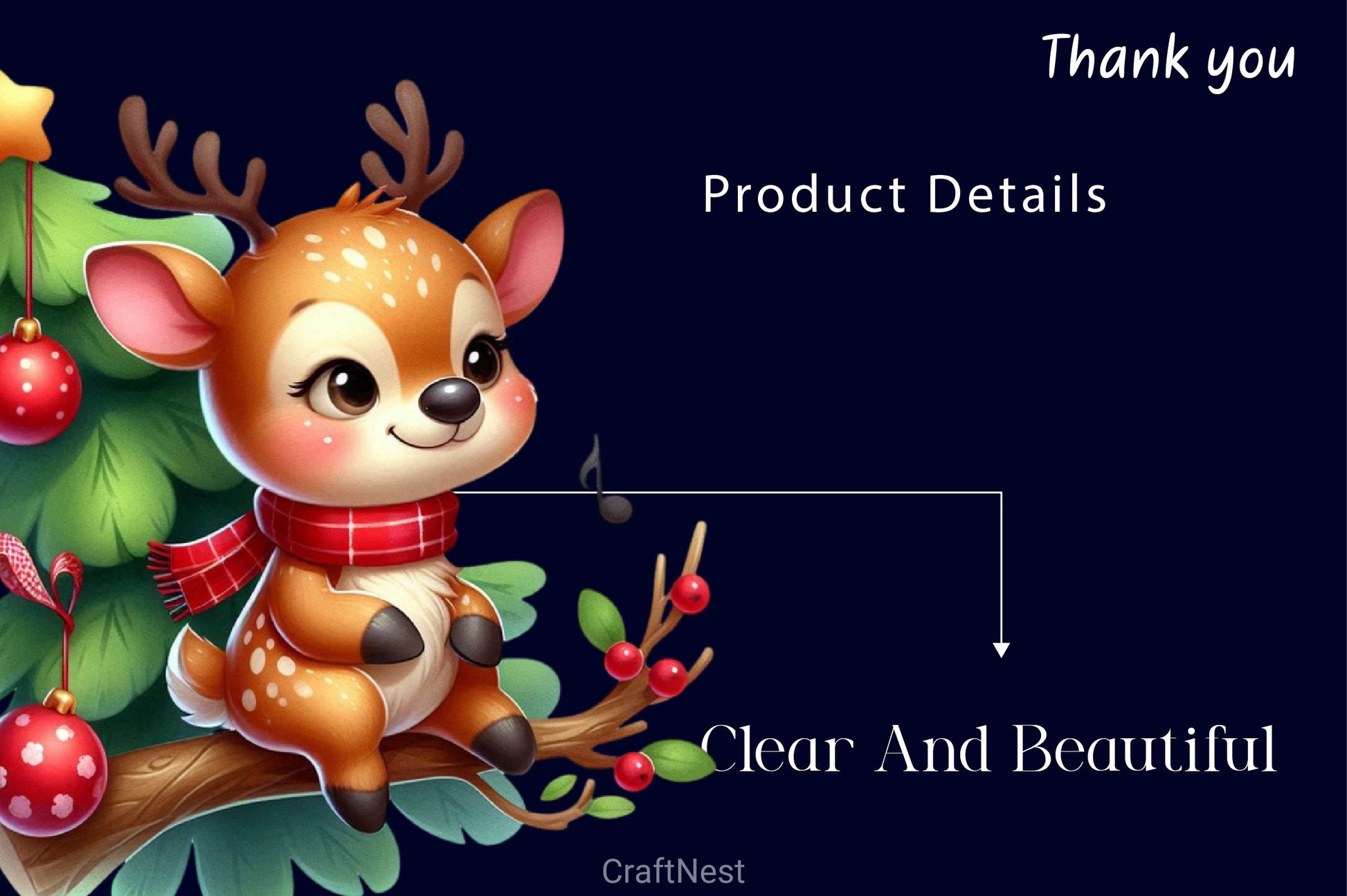 Christmas Deer Clipart Bundle 3 - CraftNest - Digital Crafting and Art