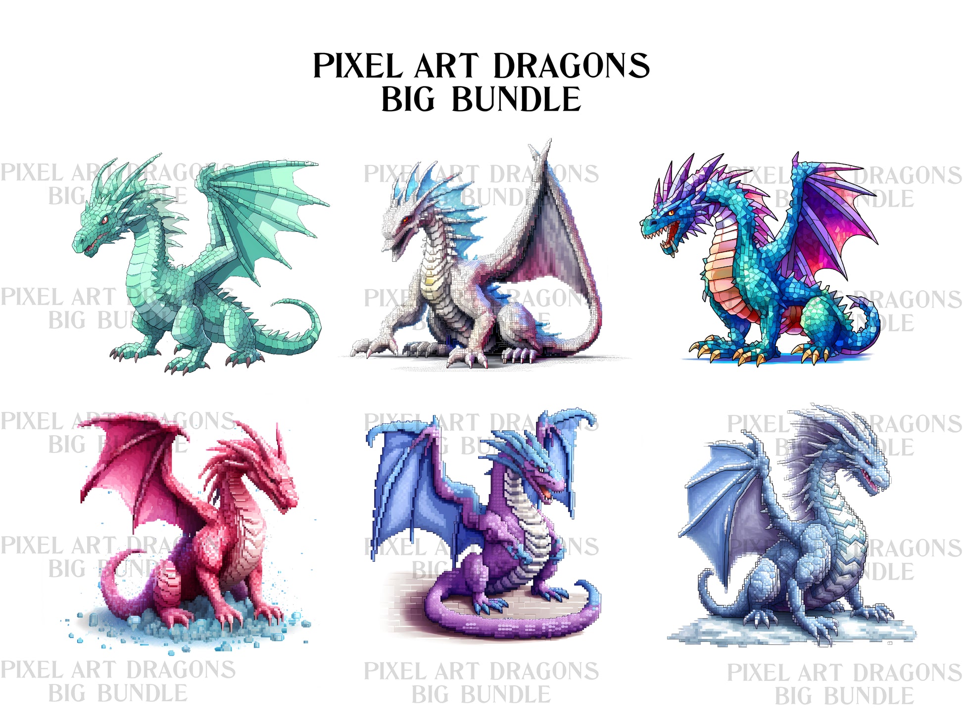 Pixel Art Dragon Clipart - CraftNest