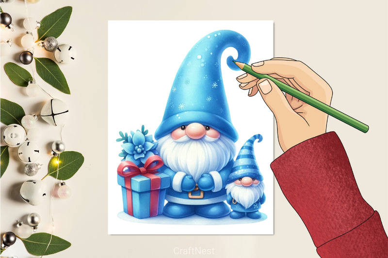 Blue Santa Clipart Bundle - CraftNest - Digital Crafting and Art