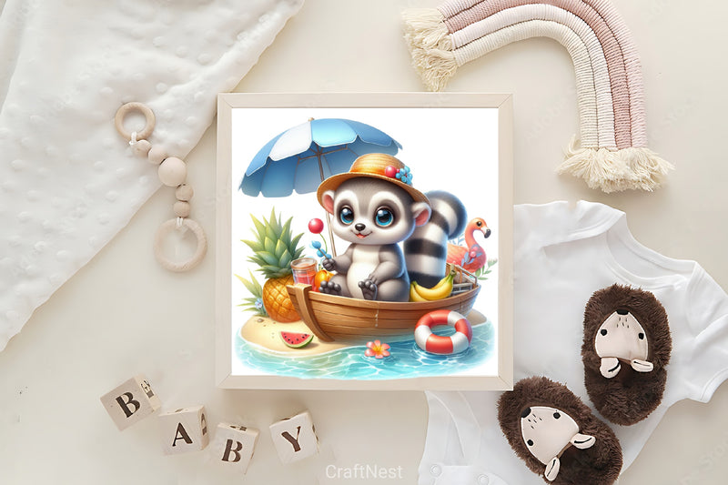 Cute Animals Boat Summer Clipart Bundle - CraftNest - Digital Crafting and Art