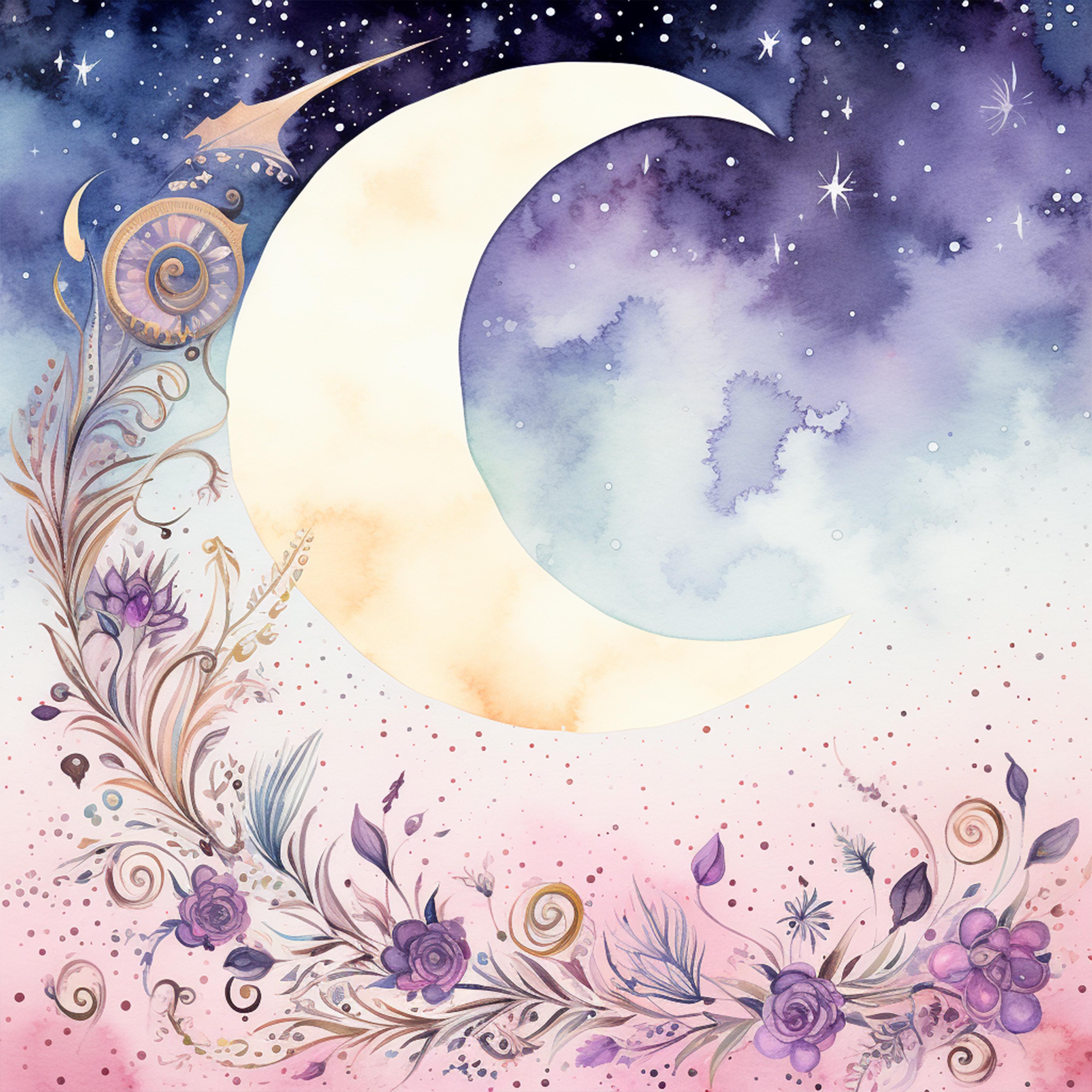 Moon Boho Seamless Digital Paper - CraftNest - Digital Crafting and Art
