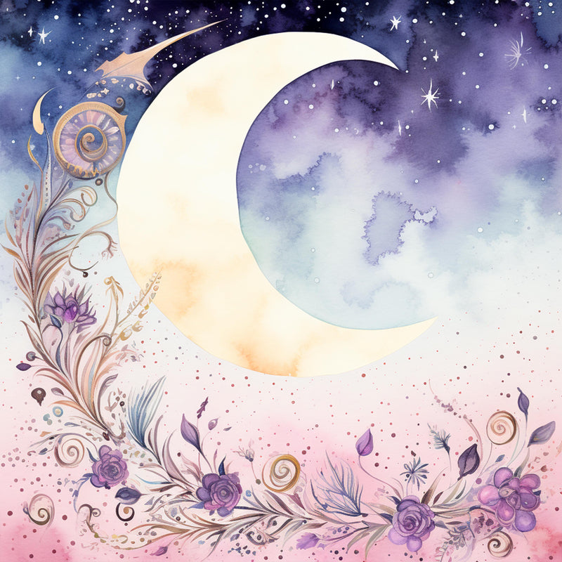 Moon Boho Seamless Digital Paper - CraftNest - Digital Crafting and Art
