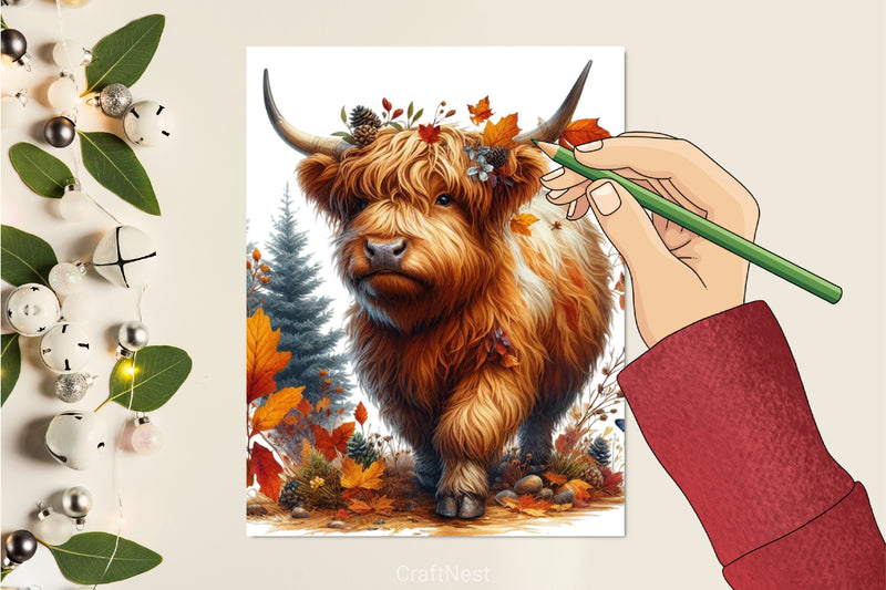 Autumn Highland Cows Clipart Bundle - CraftNest - Digital Crafting and Art