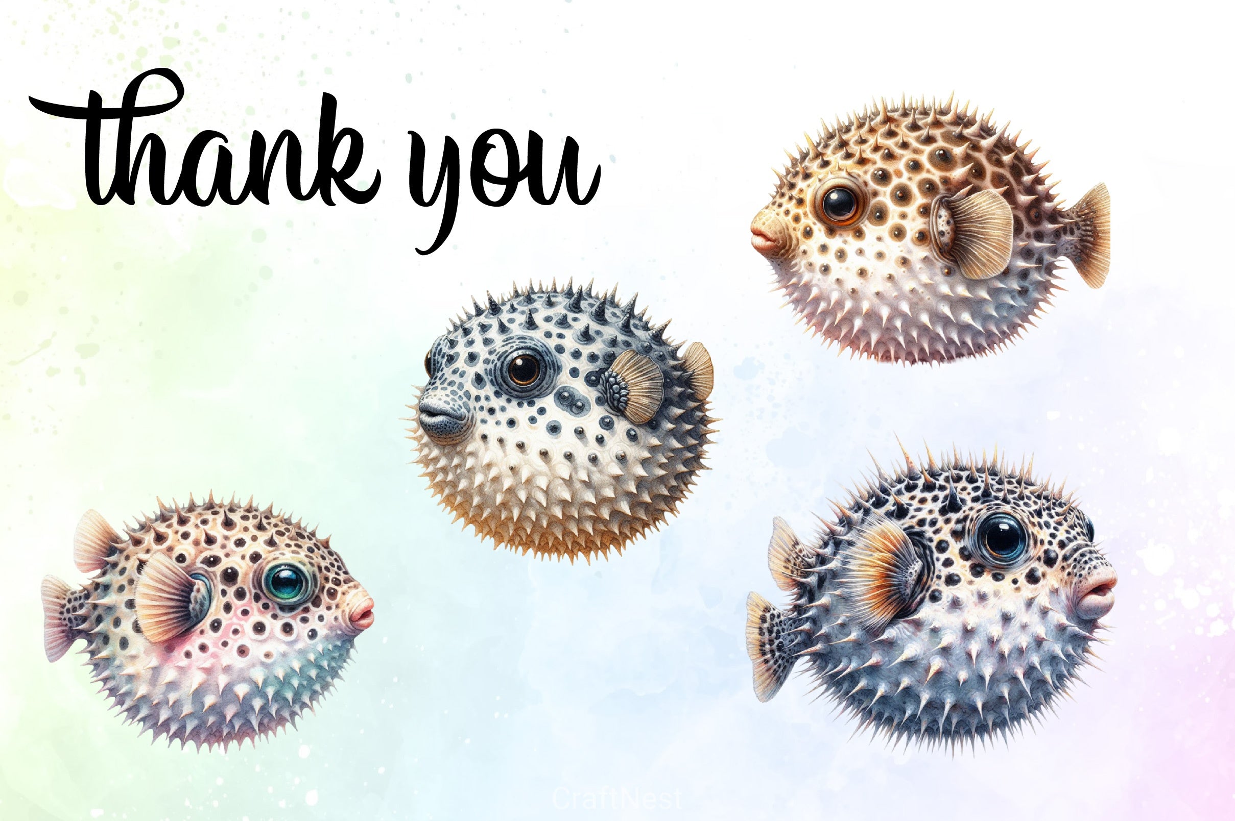 Unique Pufferfish Clipart Bundle - CraftNest - Digital Crafting and Art