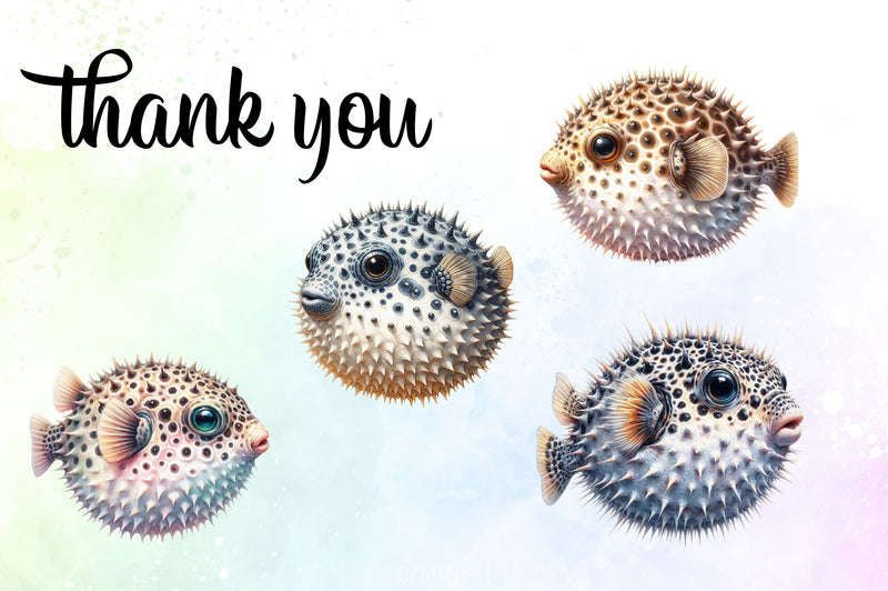 Unique Pufferfish Clipart Bundle - CraftNest - Digital Crafting and Art