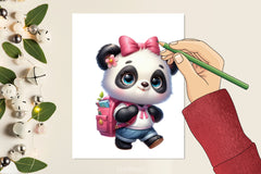 Panda Student Clipart Bundle - CraftNest - Digital Crafting and Art