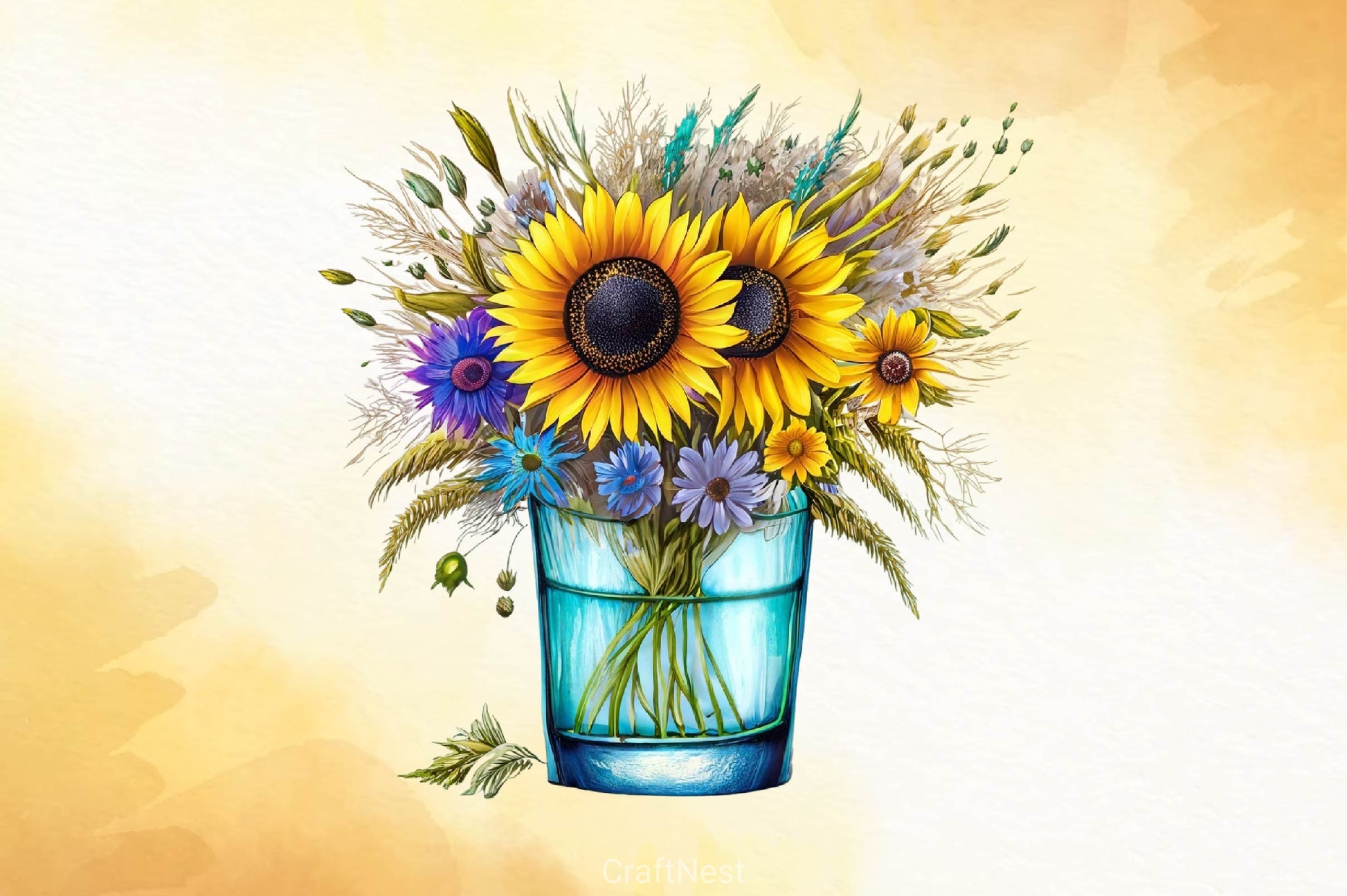 Sunflowers Clipart Bundle 2 - CraftNest - Digital Crafting and Art