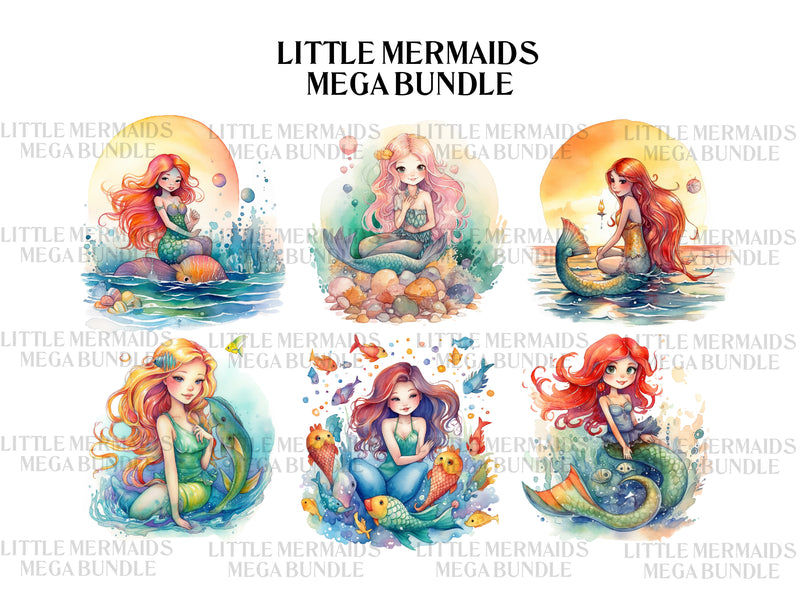 Cute Mermaid Clipart - CraftNest