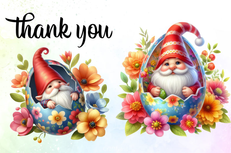 Easter Gnome Clipart Bundle 14 - CraftNest - Digital Crafting and Art