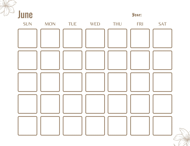 Blank Monthly Calendar KDP Planner - CraftNest - Digital Crafting and Art