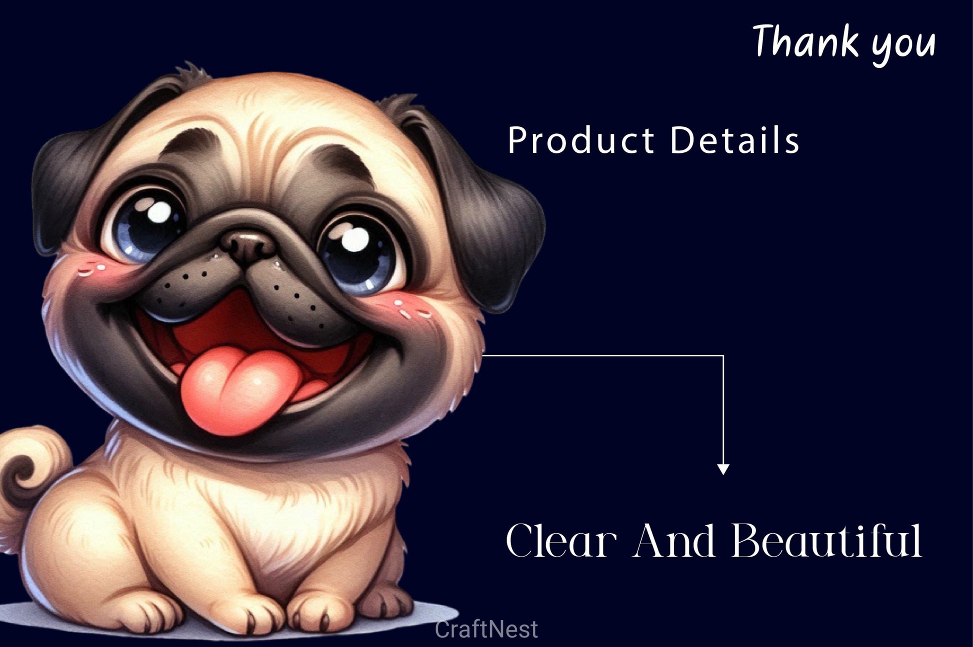 Funny Pug Dog Clipart Bundle - CraftNest - Digital Crafting and Art