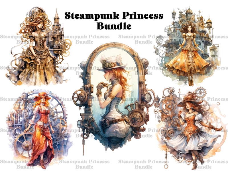 Steampunk Princess Clipart - CraftNest