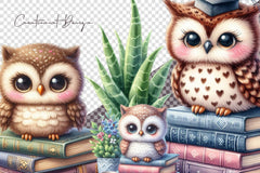 Books & Owl Clipart Bundle - CraftNest - Digital Crafting and Art