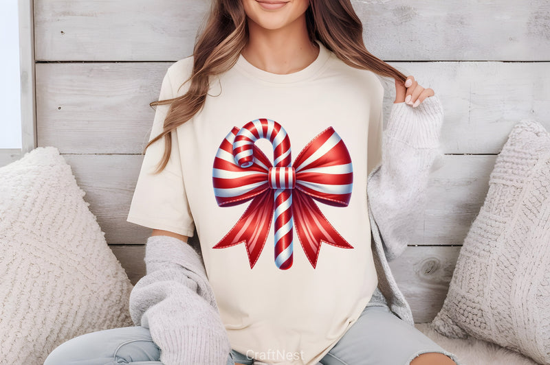 Candy Cane Bow Clipart Bundle - CraftNest - Digital Crafting and Art