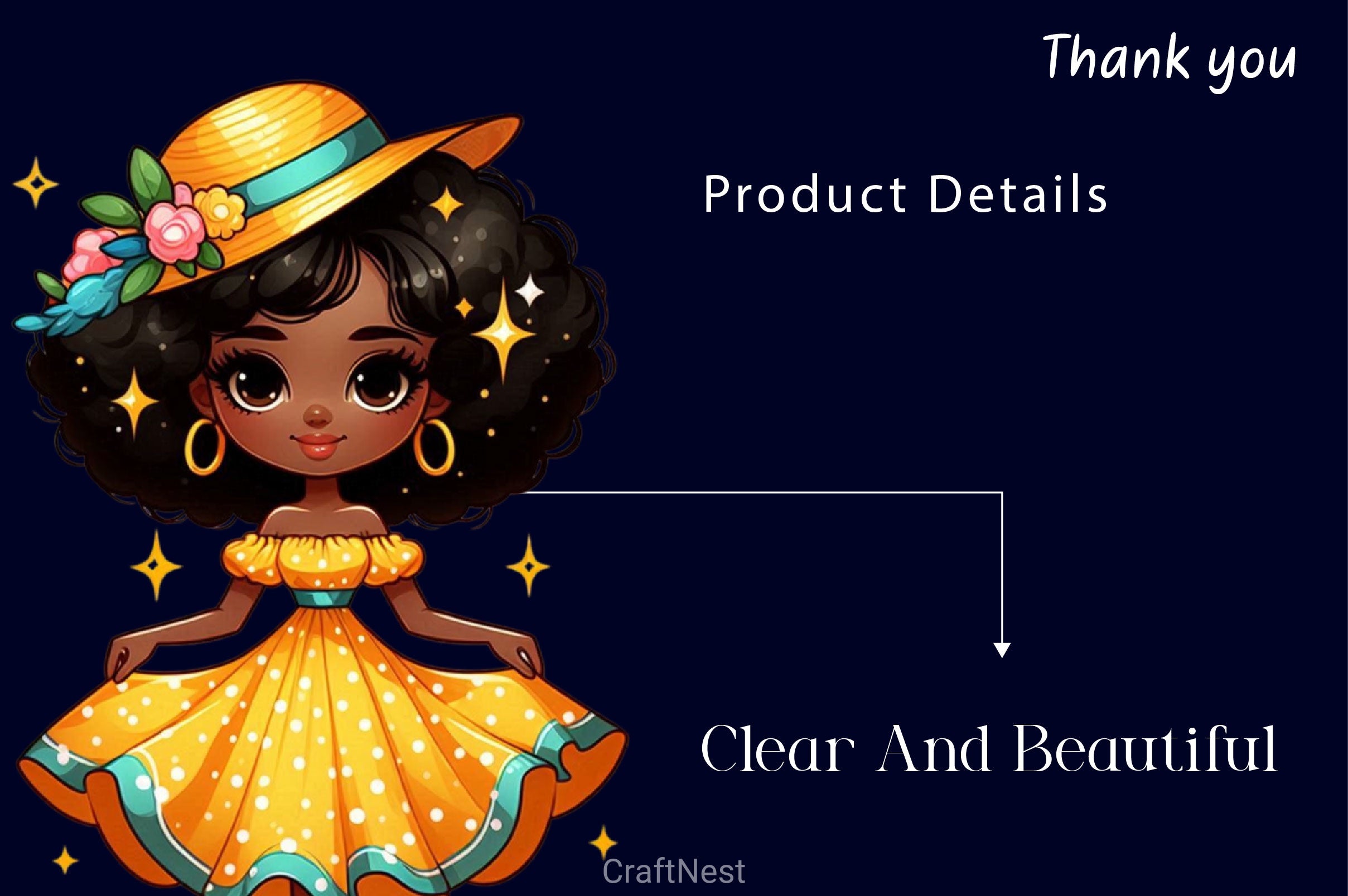 African American Black Girl Clipart Bundle - CraftNest - Digital Crafting and Art