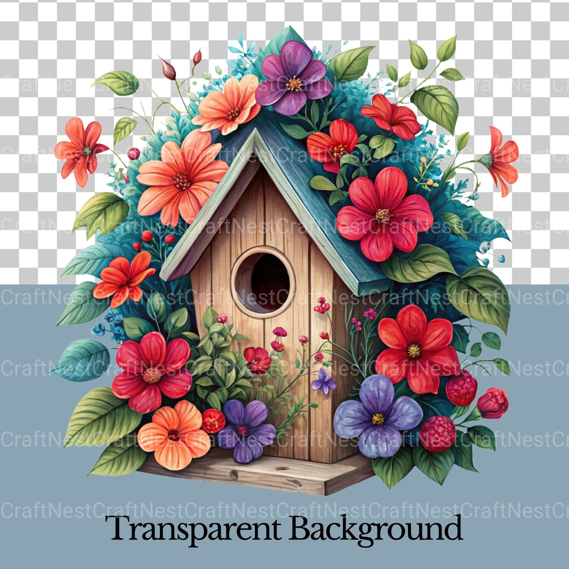 Birdhouses Flowers Clipart Bundle - CraftNest - Digital Crafting and Art