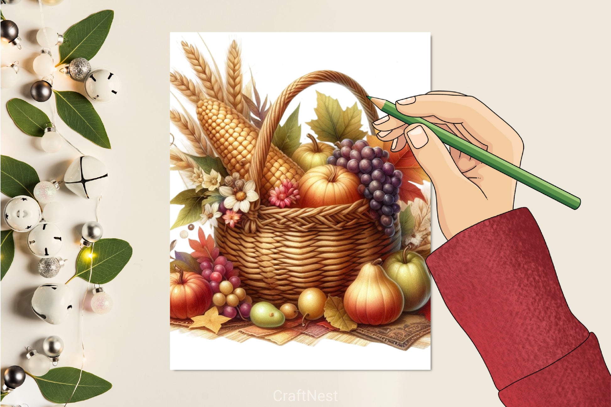 Autumn Harvest Basket Clipart Bundle - CraftNest - Digital Crafting and Art