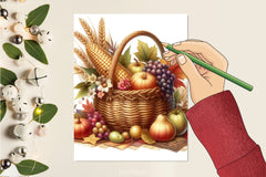 Autumn Harvest Basket Clipart Bundle - CraftNest - Digital Crafting and Art