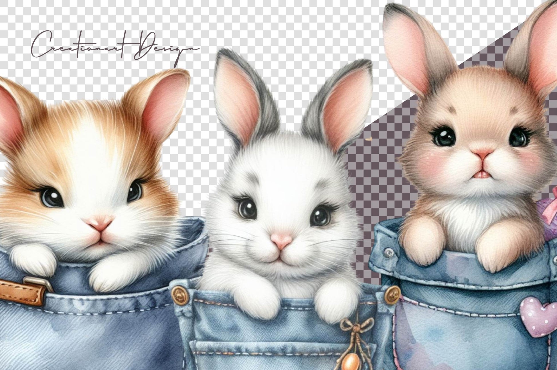 Bunny Pocket Shirt Clipart Bundle - CraftNest - Digital Crafting and Art