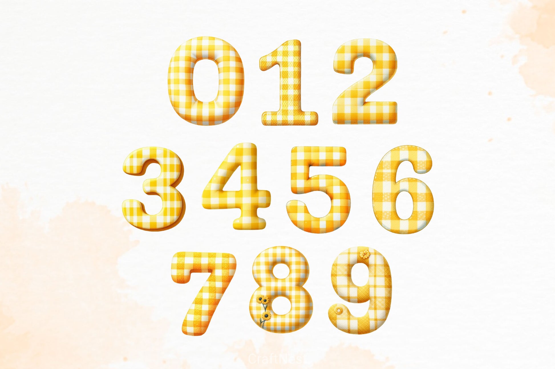 Yellow Gingham Alphabet Clipart Bundle - CraftNest - Digital Crafting and Art