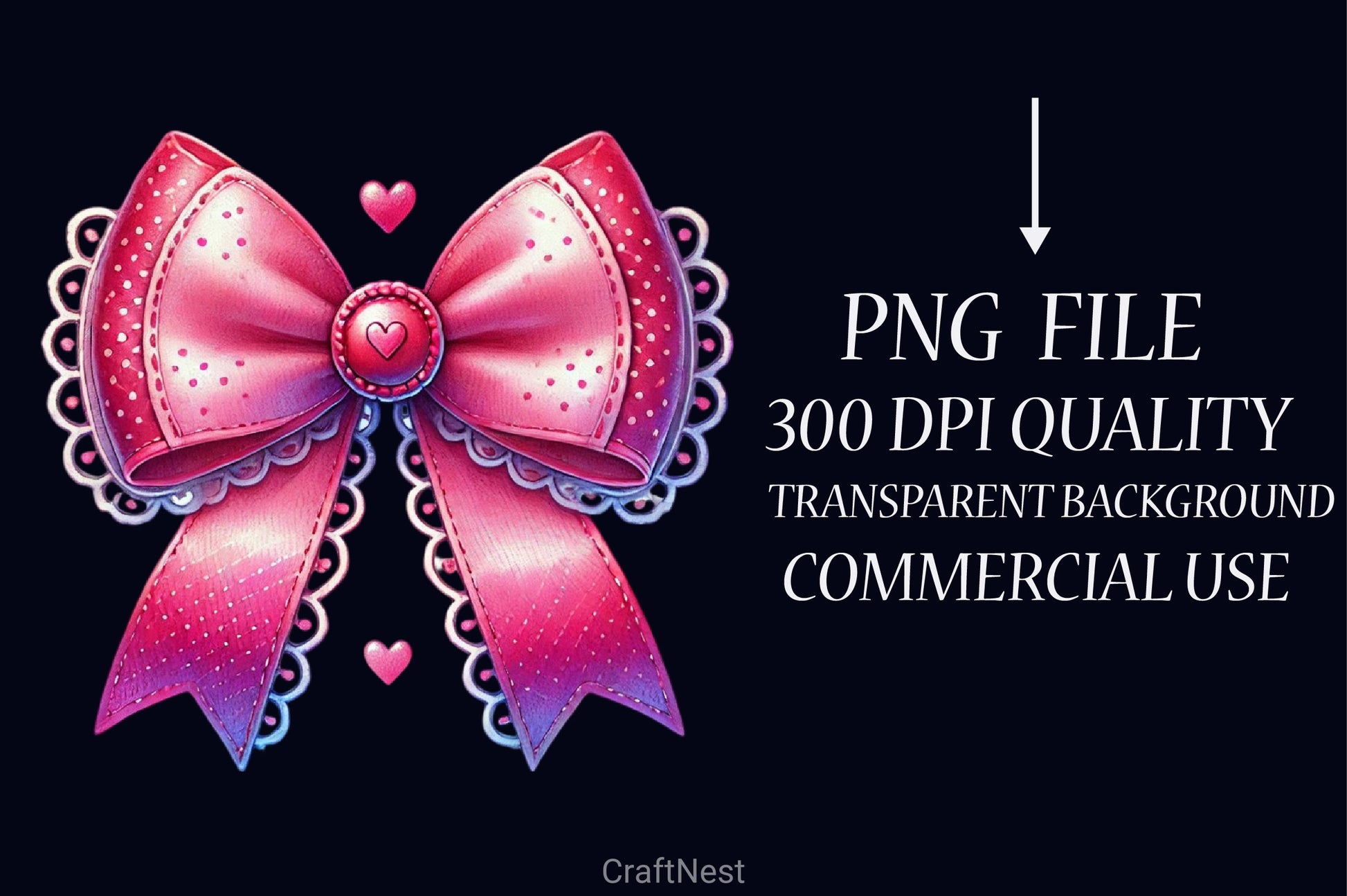 Valentine Heart Bow Clipart Bundle - CraftNest - Digital Crafting and Art
