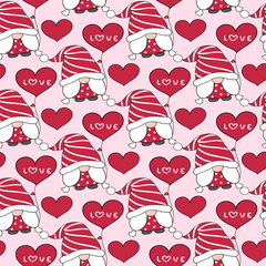 Valentines Day Gnome Seamless Digital Paper - CraftNest - Digital Crafting and Art