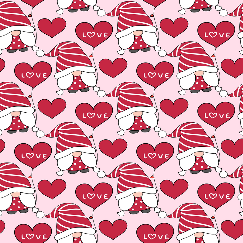 Valentines Day Gnome Seamless Digital Paper - CraftNest - Digital Crafting and Art