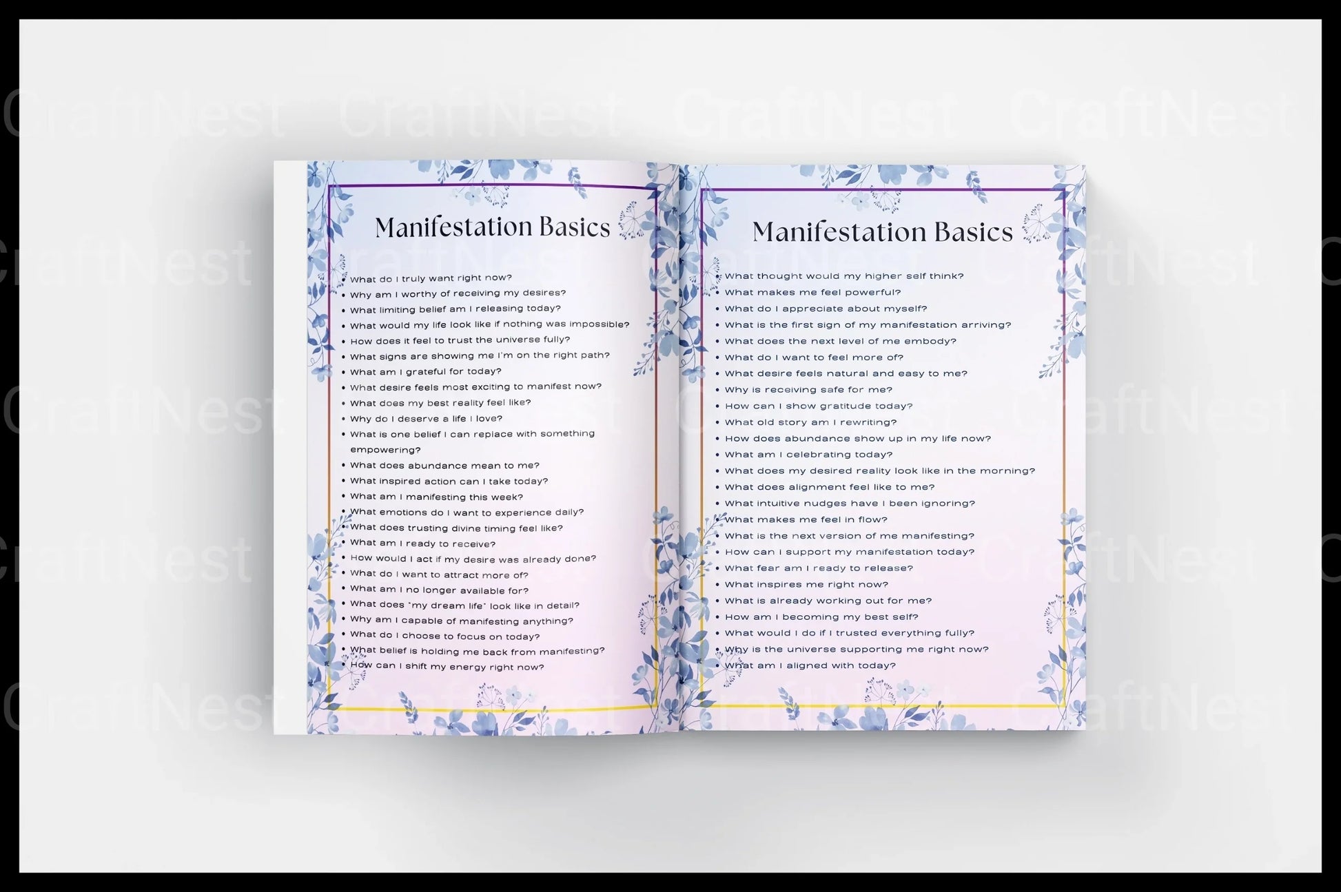 Manifestation Prompts Book for Personal Growth - CraftNest - Digital Crafting and Art