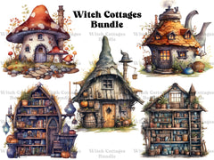 Witch Cottages Clipart - CraftNest