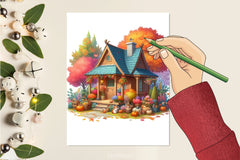 Autumn House Clipart Bundle 2 - CraftNest - Digital Crafting and Art