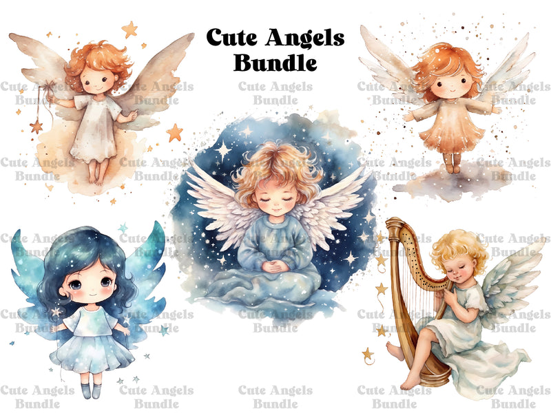 Cute Angels Clipart - CraftNest