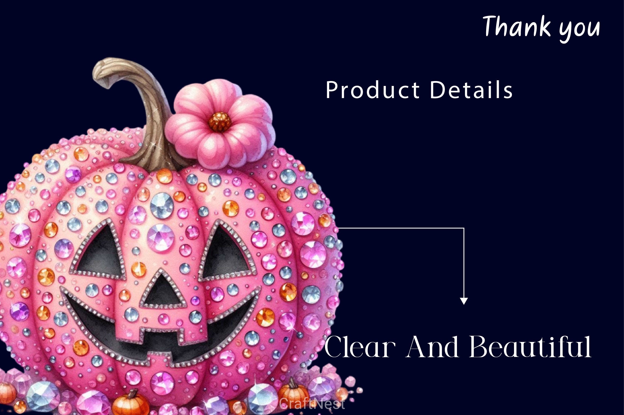 Rhinestone Pumpkin Halloween Clipart Bundle - CraftNest - Digital Crafting and Art