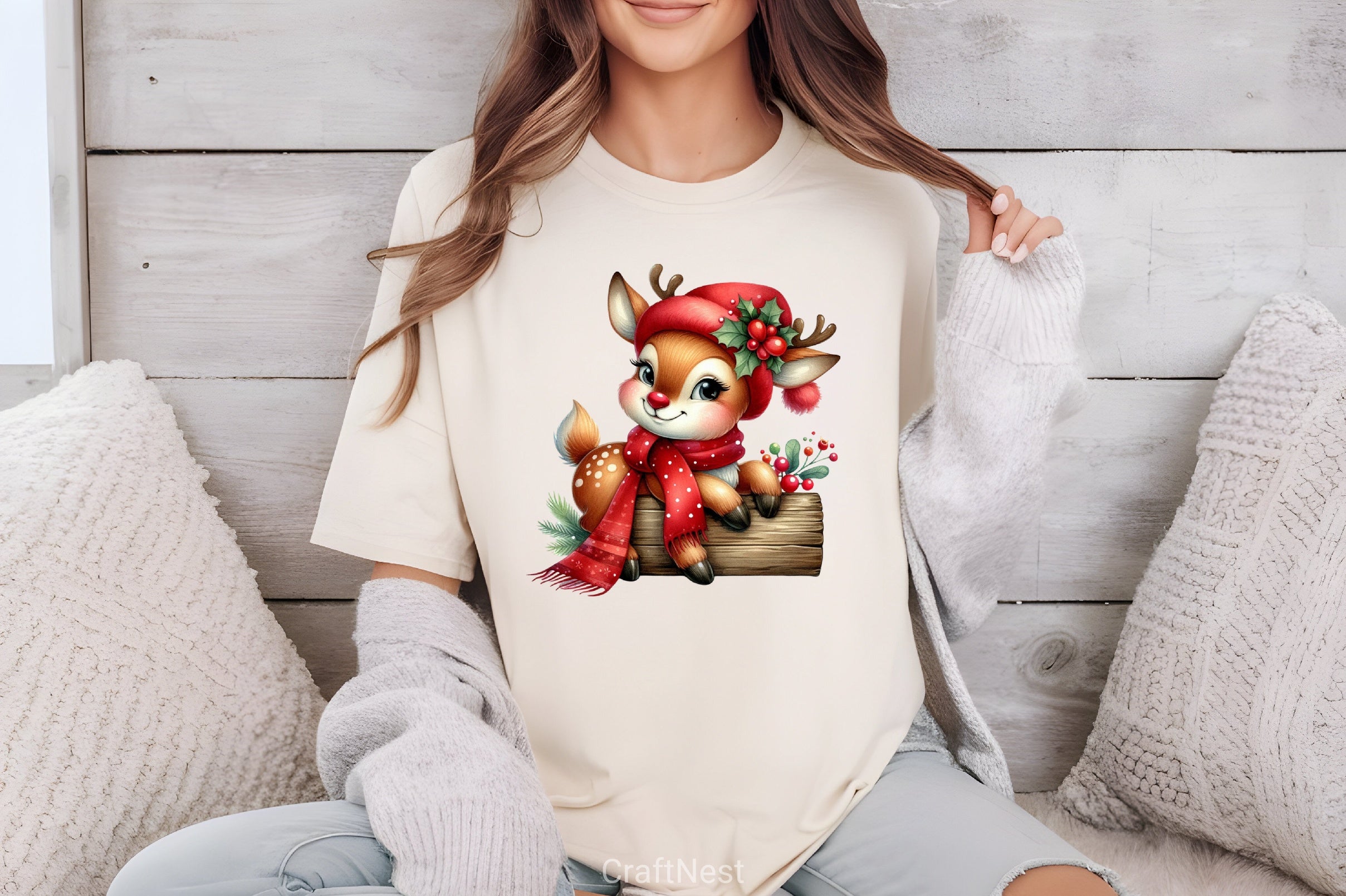 Christmas Reindeer Clipart Bundle 7 - CraftNest - Digital Crafting and Art