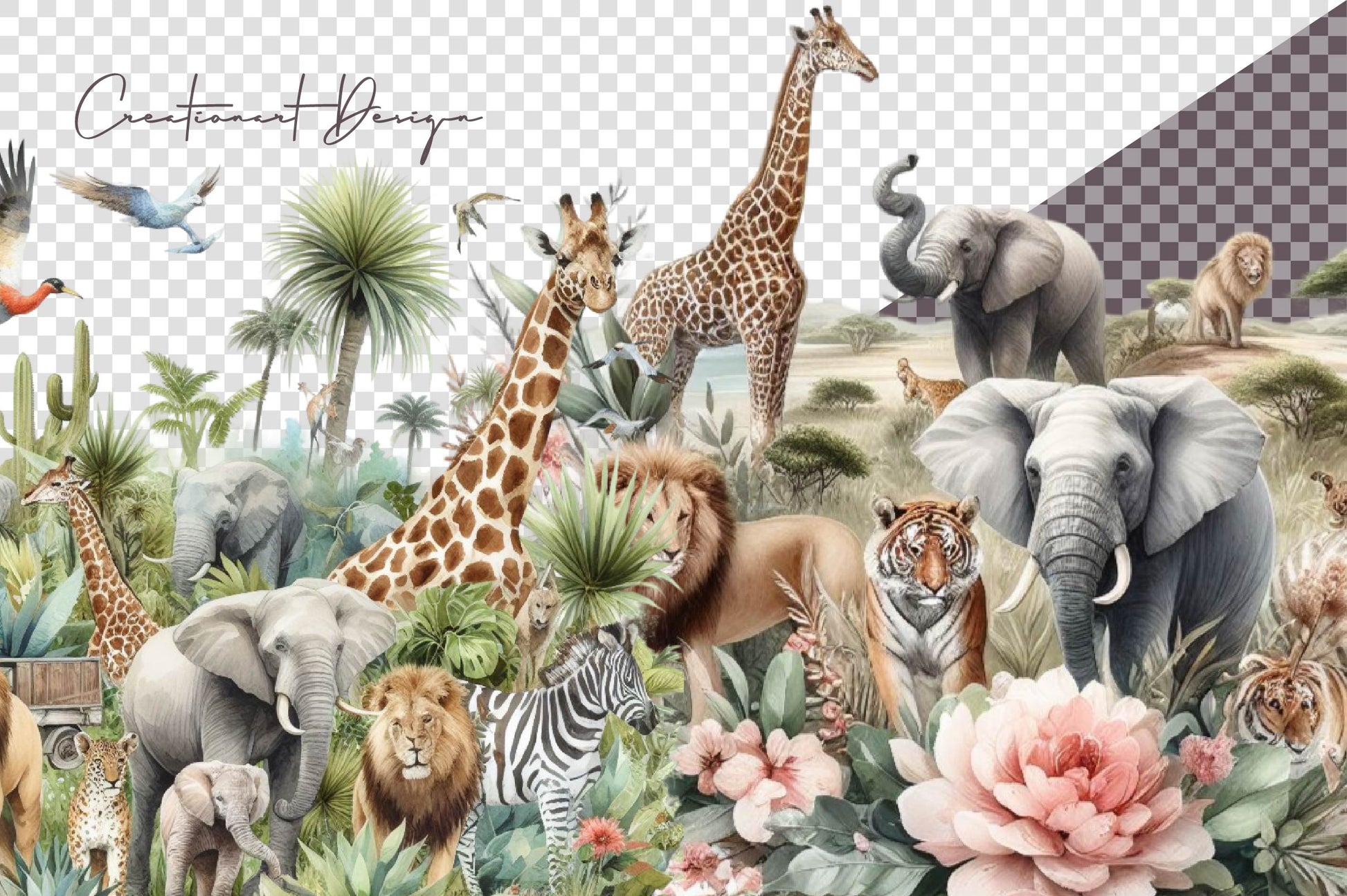 Safari Baby Animals Clipart Bundle - CraftNest - Digital Crafting and Art