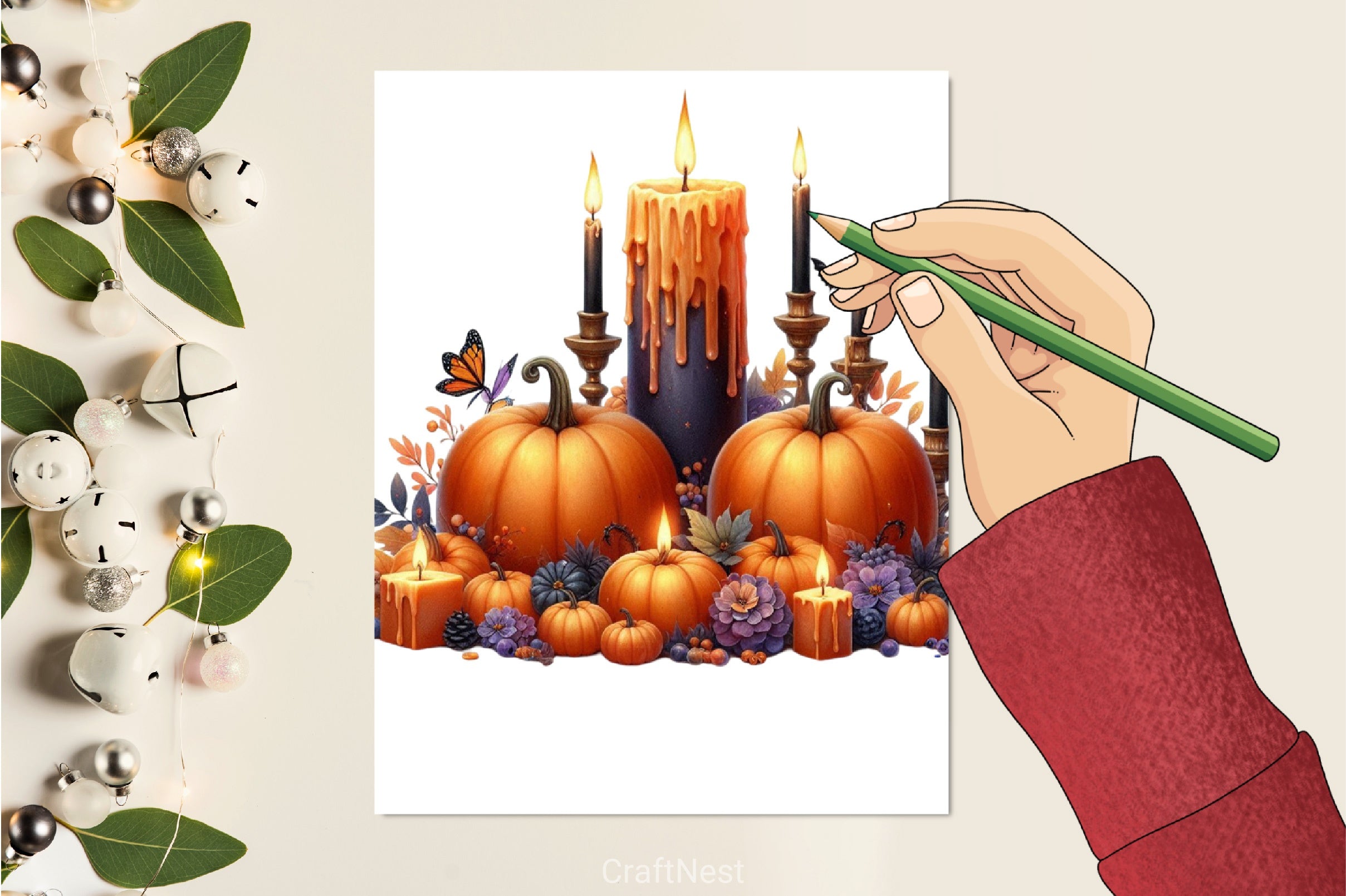 Halloween Candle Clipart Bundle - CraftNest - Digital Crafting and Art