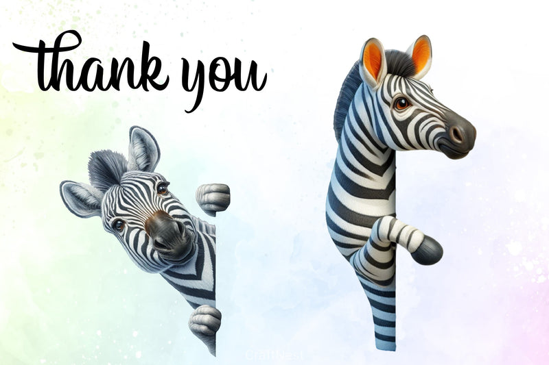 Zebra Peeking Clipart Bundle - CraftNest - Digital Crafting and Art