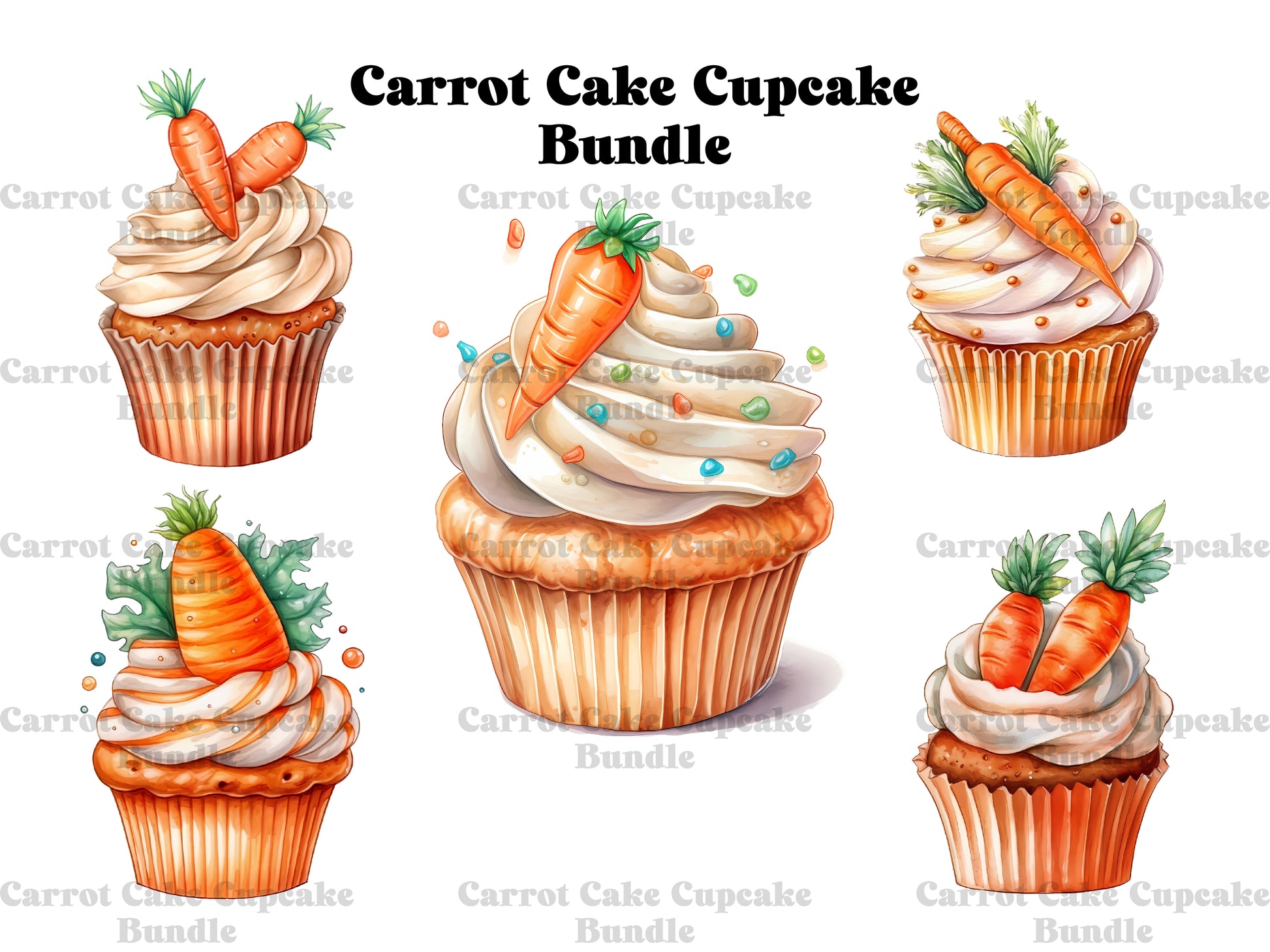 Carrot Cake Cupcakes Clipart - CraftNest