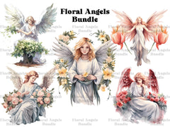 Floral Angels Clipart - CraftNest